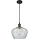 Ballston Large Fenton LED 11 inch Oil Rubbed Bronze Mini Pendant Ceiling Light in Clear Glass, Ballston
