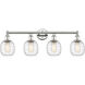 Belfast 4 Light 33 inch Polished Nickel Bath Vanity Light Wall Light in Deco Swirl