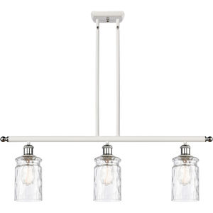 Ballston Candor LED 36 inch White and Polished Chrome Island Light Ceiling Light in Clear Waterglass, Ballston