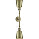 Franklin Restoration Addison 2 Light 16 inch Antique Brass Bath Vanity Light Wall Light in Incandescent, Franklin Restoration