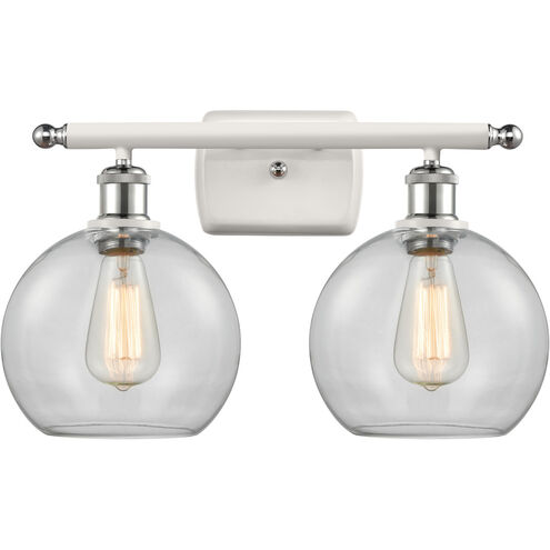 Ballston Athens LED 18 inch White and Polished Chrome Bath Vanity Light Wall Light in Clear Glass