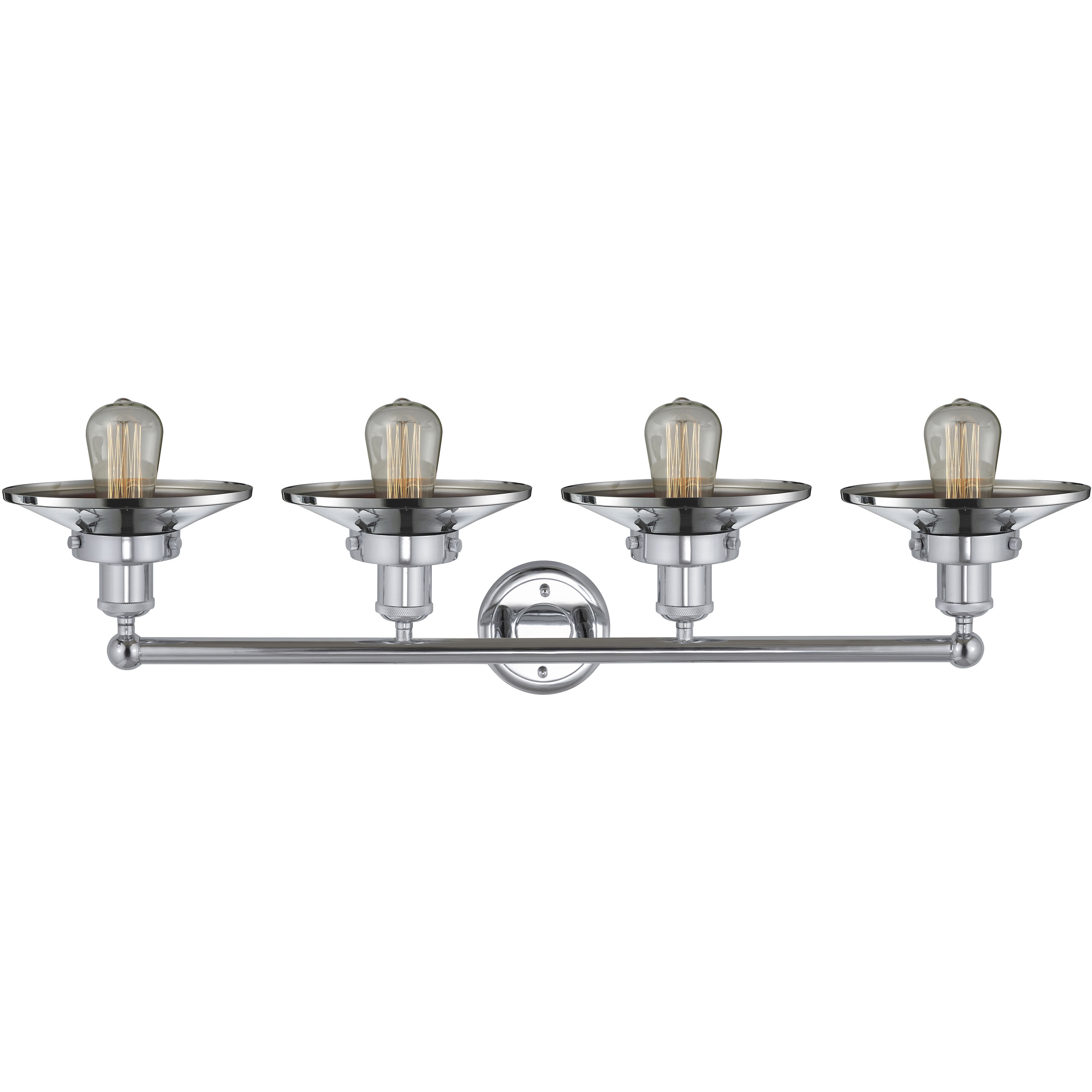 Railroad 4 Light 35 inch Polished Chrome Bath Vanity Light Wall Light