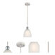 Ballston Castile LED 6 inch White and Polished Chrome Mini Pendant Ceiling Light in White Glass, Ballston