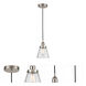 Edison Cone LED 6 inch Brushed Satin Nickel Mini Pendant Ceiling Light