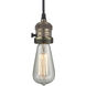 Franklin Restoration Bare Bulb 1 Light 2 inch Black Antique Brass Mini Pendant Ceiling Light in Incandescent