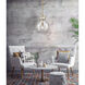 Downtown Urban Newton Sphere 1 Light 14 inch Brushed Brass Pendant Ceiling Light in Clear