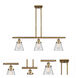 Ballston Small Cone 3 Light 36 inch Brushed Brass Island Light Ceiling Light in Clear Glass