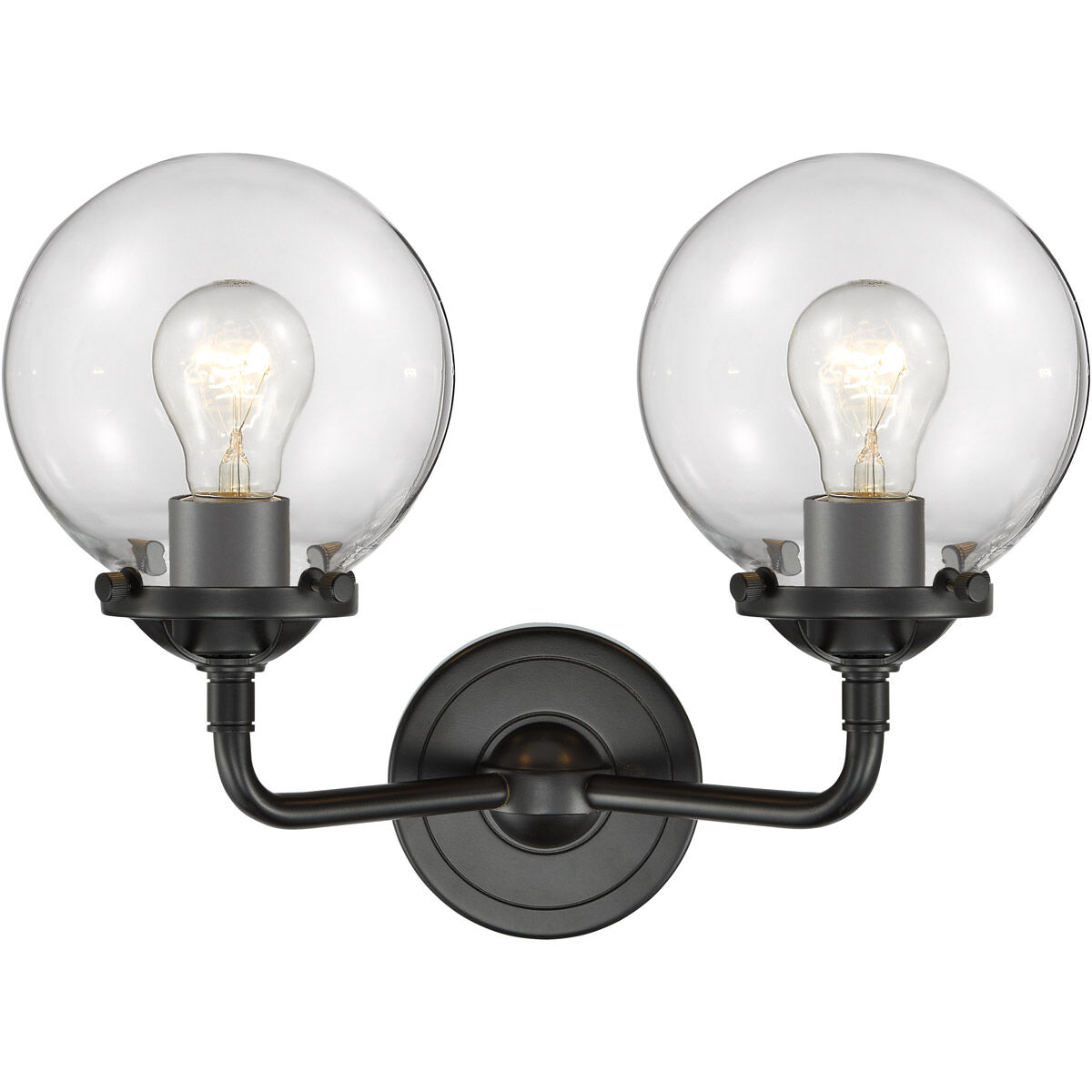 Nouveau Beacon LED 14 inch Oil Rubbed Bronze Bath Vanity Light Wall Light in Clear Glass, Nouveau