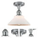 Edison Orwell 1 Light 8.38 inch Polished Chrome Semi-Flush Mount Ceiling Light in Matte White Glass