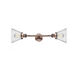 Franklin Restoration Large Cone LED 8 inch Antique Copper Bath Vanity Light Wall Light in Seedy Glass, Franklin Restoration