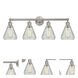 Edison Conesus 4 Light 33 inch Brushed Satin Nickel Bath Vanity Light Wall Light