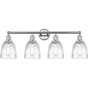 Edison Brookfield 4 Light 33 inch Polished Chrome Bath Vanity Light Wall Light in Clear Glass