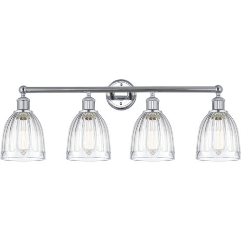 Edison Brookfield 4 Light 33 inch Polished Chrome Bath Vanity Light Wall Light in Clear Glass