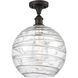Ballston Large Deco Swirl 1 Light 10 inch Oil Rubbed Bronze Semi-Flush Mount Ceiling Light, Ballston