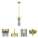 Bolivar 1 Light 4 inch Brushed Brass Pendant Ceiling Light in Light Smoke Glass