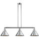 Franklin Restoration Briarcliff 3 Light 43 inch Polished Chrome Island Light Ceiling Light, Franklin Restoration