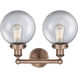 Beacon 2 Light 15.5 inch Antique Copper Bath Vanity Light Wall Light in Clear
