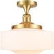 Franklin Restoration Bridgeton LED 12 inch Satin Gold Semi-Flush Mount Ceiling Light
