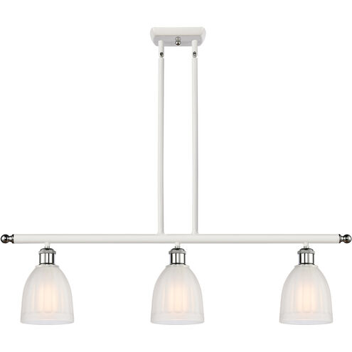 Ballston Brookfield LED 36 inch White and Polished Chrome Island Light Ceiling Light in White Glass, Ballston