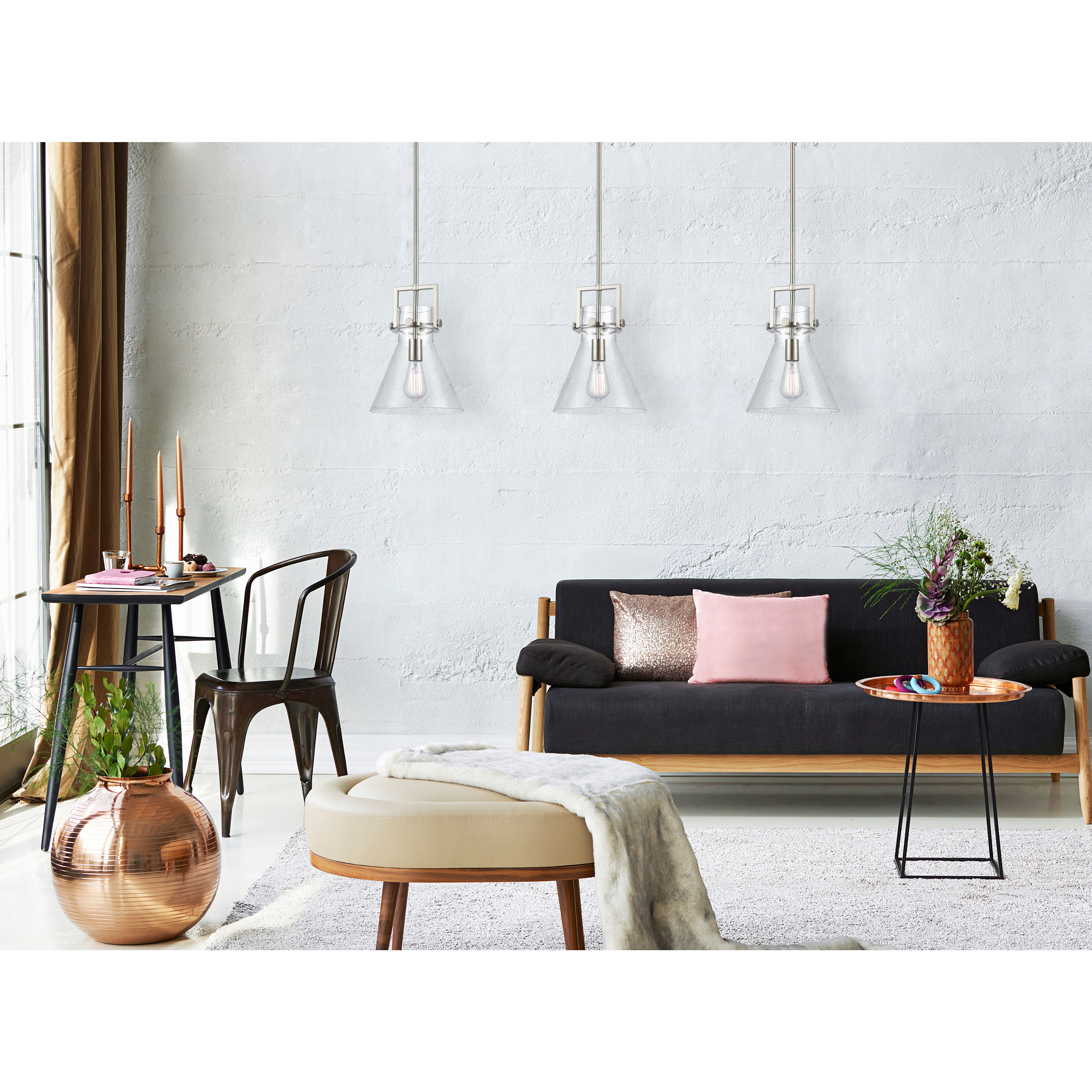 Restoration Newton 1 Light 10 inch Brushed Satin Nickel Mini Pendant Ceiling Light, Restoration