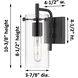 Auralume Press LED 6.75 inch Matte Black and Clear Bath Vanity Light Wall Light
