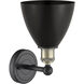 Metal Bristol 1 Light 7.5 inch Black Antique Brass and Matte Black Sconce Wall Light