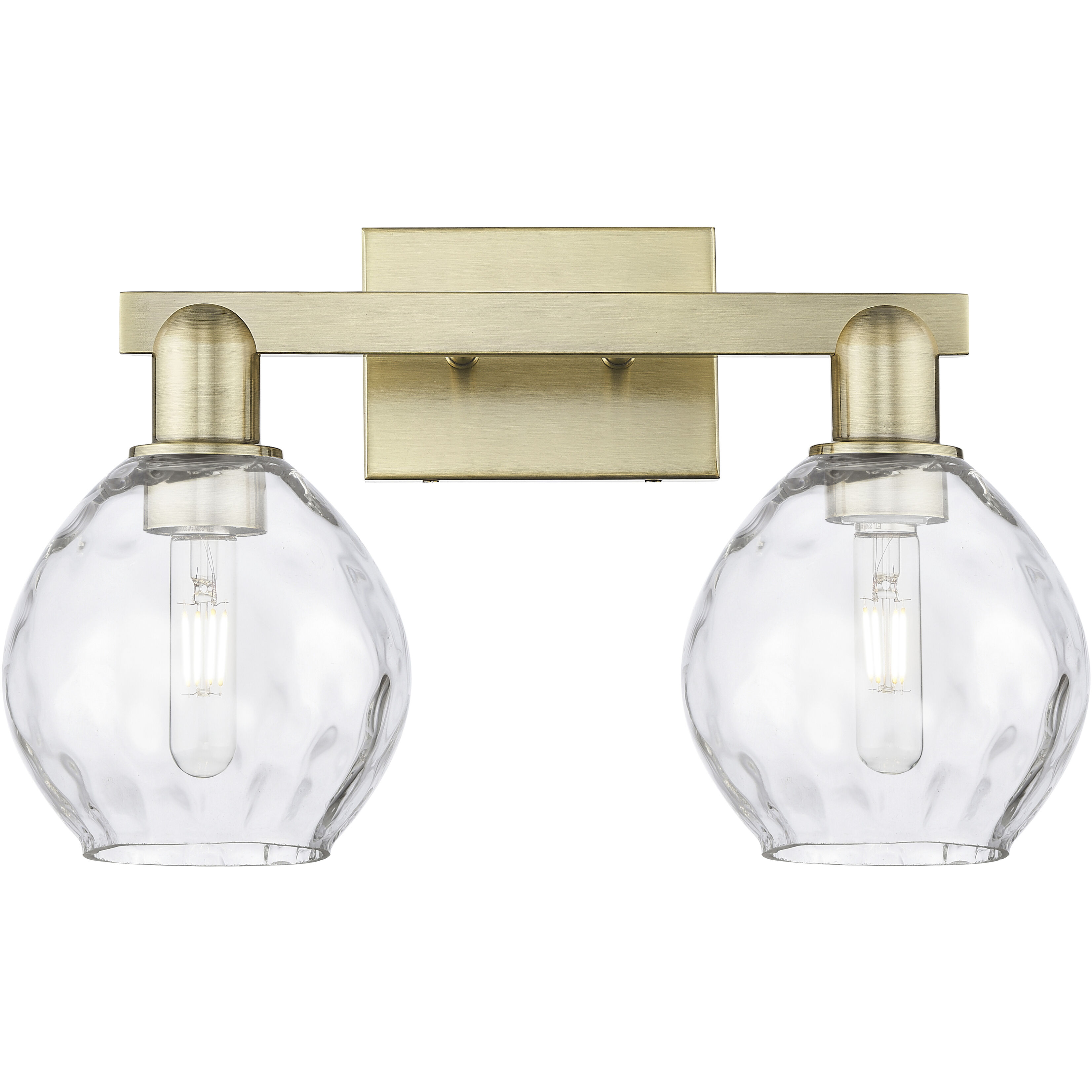 Arcadia Waverly 2 Light 17 inch Antique Brass Bath Vanity Light Wall Light