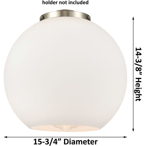 Ballston Athens 1 Light 15.75 inch Brushed Satin Nickel Pendant Ceiling Light in Incandescent, Matte White