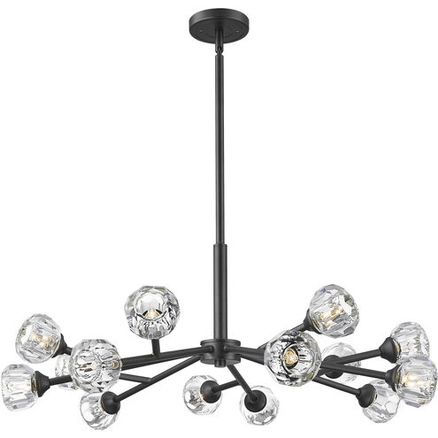 Downtown Urban Aurora 14 Light 28.25 inch Matte Black Statement Chandelier Ceiling Light