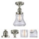 Franklin Restoration Bellmont 1 Light 6.25 inch Polished Nickel Semi-Flush Mount Ceiling Light in Clear Glass, Franklin Restoration
