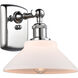 Ballston Orwell LED 8 inch Polished Chrome Sconce Wall Light in Matte White Glass, Ballston