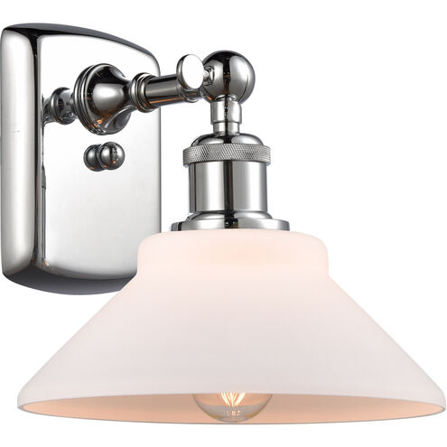 Ballston Orwell LED 8 inch Polished Chrome Sconce Wall Light in Matte White Glass, Ballston