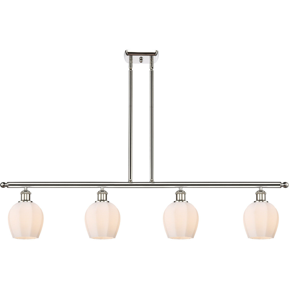 Ballston Norfolk 4 Light 48 inch Polished Nickel Island Light Ceiling Light in Matte White Glass