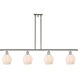 Ballston Norfolk 4 Light 48 inch Polished Nickel Island Light Ceiling Light in Matte White Glass