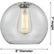 Crown Point 1 Light 8 inch Polished Nickel Flush Mount Ceiling Light in Clear Glass