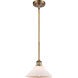 Ballston Orwell 1 Light 8 inch Brushed Brass Pendant Ceiling Light in Matte White Glass, Ballston
