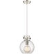 Downtown Urban Newton Sphere 1 Light 8 inch Polished Nickel Mini Pendant Ceiling Light in Seedy