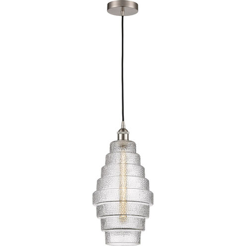 Edison Cascade LED 8 inch Brushed Satin Nickel Mini Pendant Ceiling Light