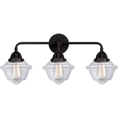 Nouveau 2 Small Oxford LED 25.5 inch Matte Black Bath Vanity Light Wall Light in Clear Glass