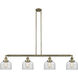 Franklin Restoration Large Bell 4 Light 52.63 inch Antique Brass Island Light Ceiling Light in Clear Glass, Franklin Restoration