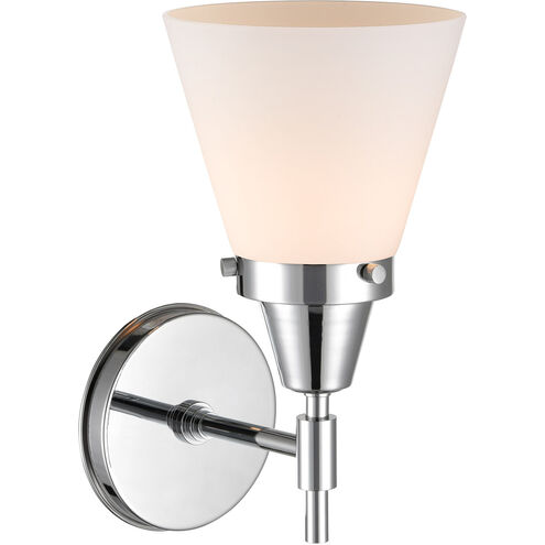 Caden 1 Light 6 inch Polished Chrome Sconce Wall Light in Matte White Glass