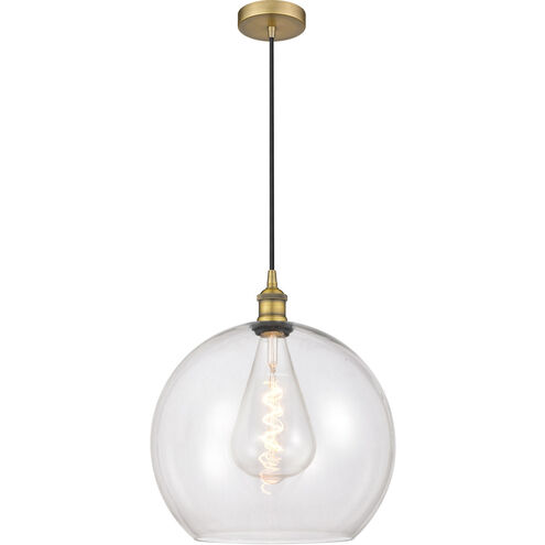 Edison Athens 1 Light 14 inch Brushed Brass Pendant Ceiling Light