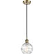 Ballston Small Deco Swirl LED 6 inch Antique Brass Mini Pendant Ceiling Light in Black Textured, Ballston