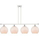 Ballston Large Farmhouse Chicken Wire 4 Light 48 inch White and Polished Chrome Island Light Ceiling Light, Ballston