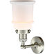 Franklin Restoration Canton 1 Light 7 inch Brushed Satin Nickel Sconce Wall Light in Matte White Glass, Franklin Restoration