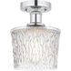 Edison Niagra 1 Light 7 inch Polished Chrome Semi-Flush Mount Ceiling Light