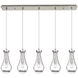 Owego 5 Light 36.88 inch Brushed Satin Nickel Linear Pendant Ceiling Light in Clear Glass