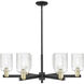 Arcadia Hadley 6 Light 34 inch Black Antique Brass Chandelier Ceiling Light