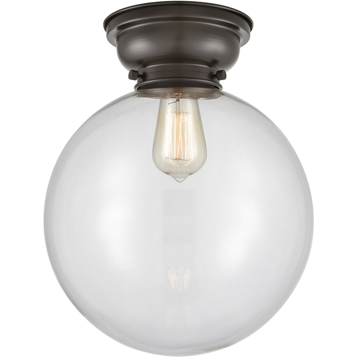 Aditi XX-Large Beacon LED 12 inch Oil Rubbed Bronze Flush Mount Ceiling Light in Clear Glass, Aditi