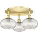 Ballston Ithaca 3 Light 19.75 inch Satin Gold Flush Mount Ceiling Light